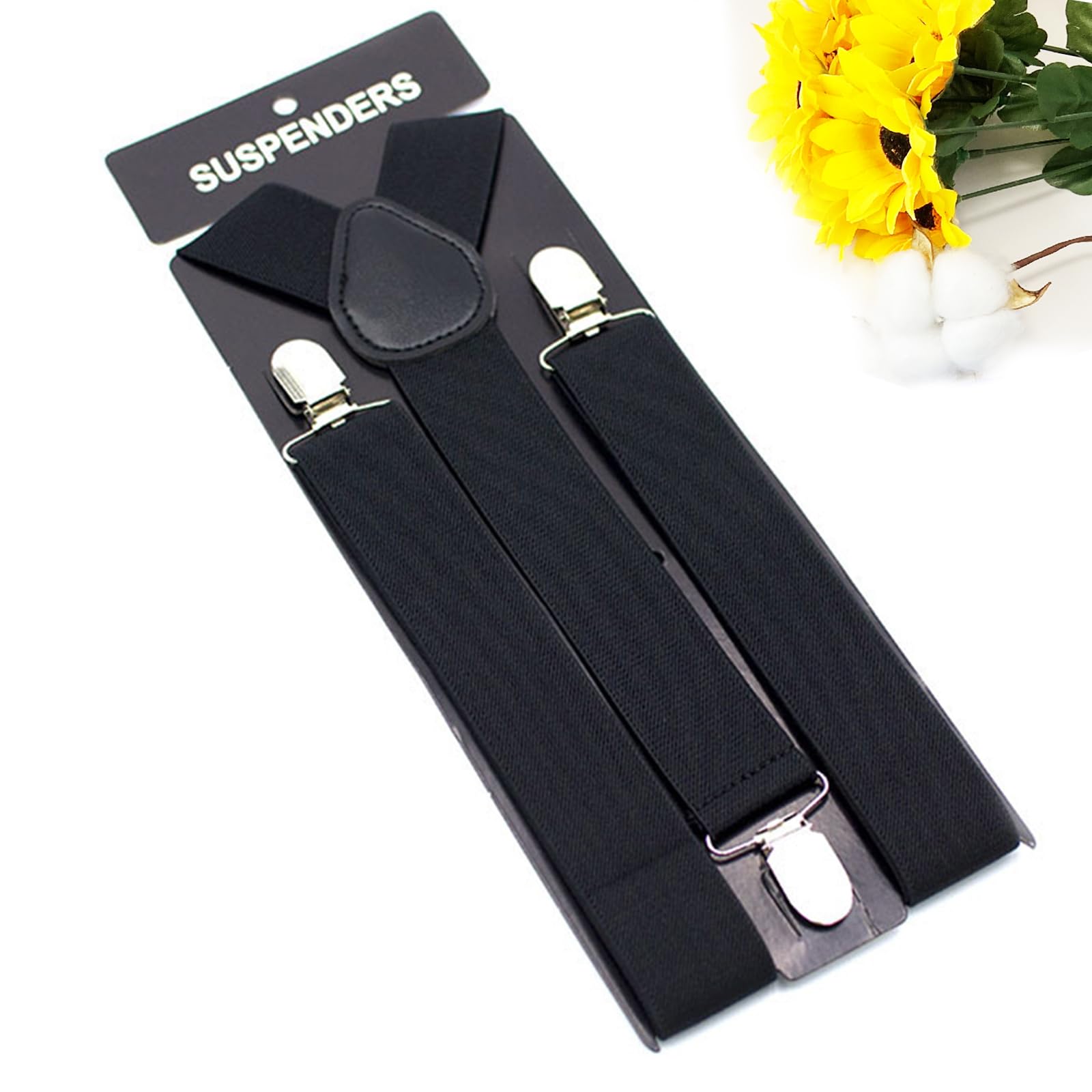 Bretelles robustes de 3,5 cm de large avec clips métalliques solides, élastiques réglables, taille unique pour homme et femme, affaires, mariage décontracté