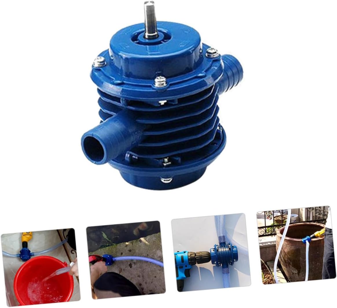 MAGICLULU Mini Self-priming Plastic Water Transfer Pump for Home Use, Portable Drill Powered Utility Pump for Pond and Aquarium Water Removal, Blue