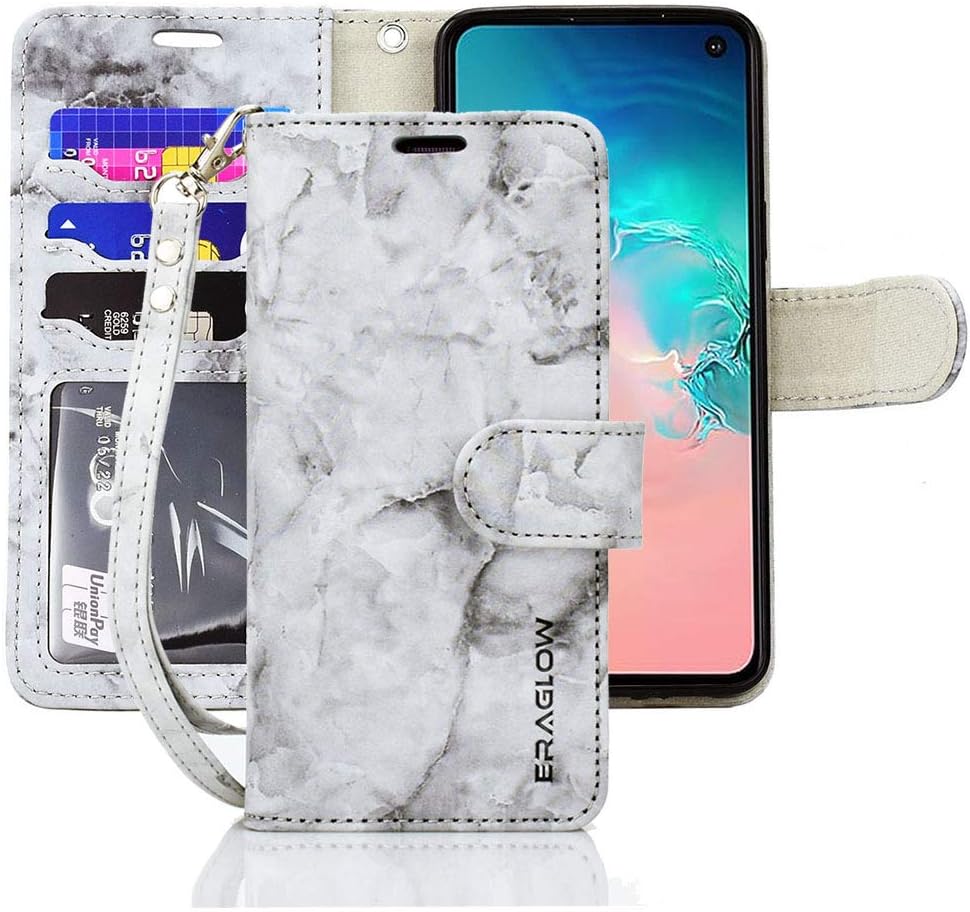 ERAGLOW Galaxy S10e Wallet Case, Galaxy S10e Case, Premium PU Leather Wallet Flip Protective Phone Case Cover w/Card Slots & Kickstand for Samsung Galaxy S10e 5.8"(MGray)