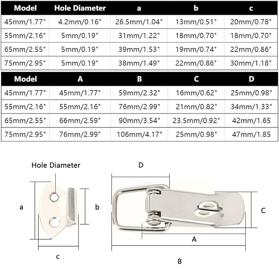 Buy LANMOK 12 Sets Spring Loaded Toggle Latches Stainless Steel Catch Clamp Clips Furniture Hardware Toggle Switch Hasp Clamps For Case Toolbox Drawer Chest Trunk Cabinet Closet Lockers