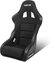 NRG Innovations NRG-FRP-311 Extra Deep Racing Bucket Seat - Medium Black Fiberglass, 24"W x 36"H x 19"D, 27 lbs