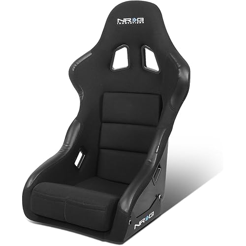 NRG Innovations NRG-FRP-311 Extra Deep Racing Bucket Racing Seat (Medium),Black Seat Cover, 24“W X 36"H X 19"D