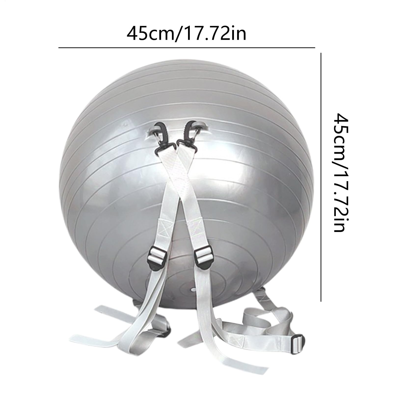 Pelota de fitness Salto Auxiliar - Pelota de Yoga Multifuncional Adicional Fitness - Pelota de Yoga Fitness - 250 kg de capacidad - Bola auxiliar multifuncional - Correas ajustables