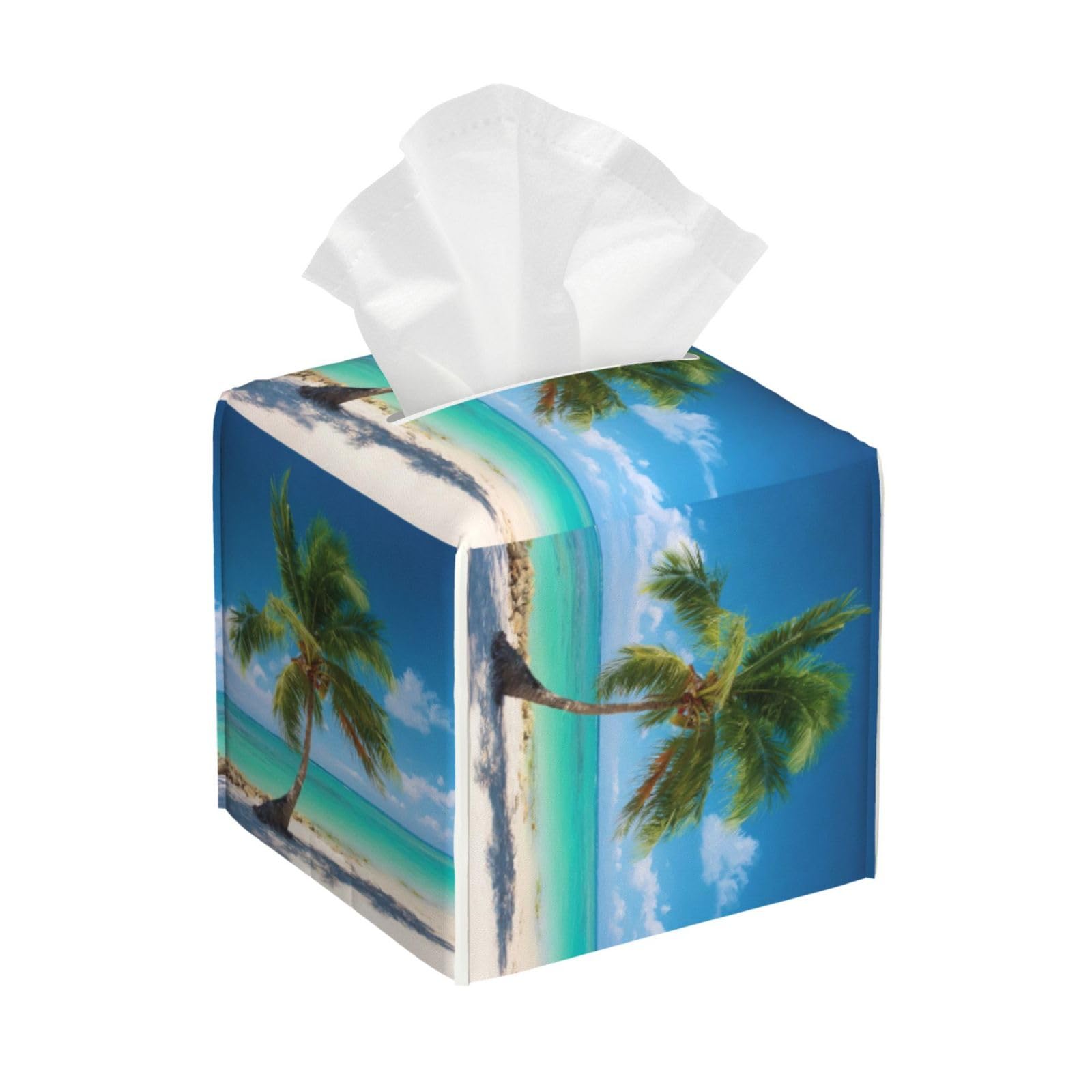 Beach Palm Tree Tissue Box Cover Square Cube Boxes