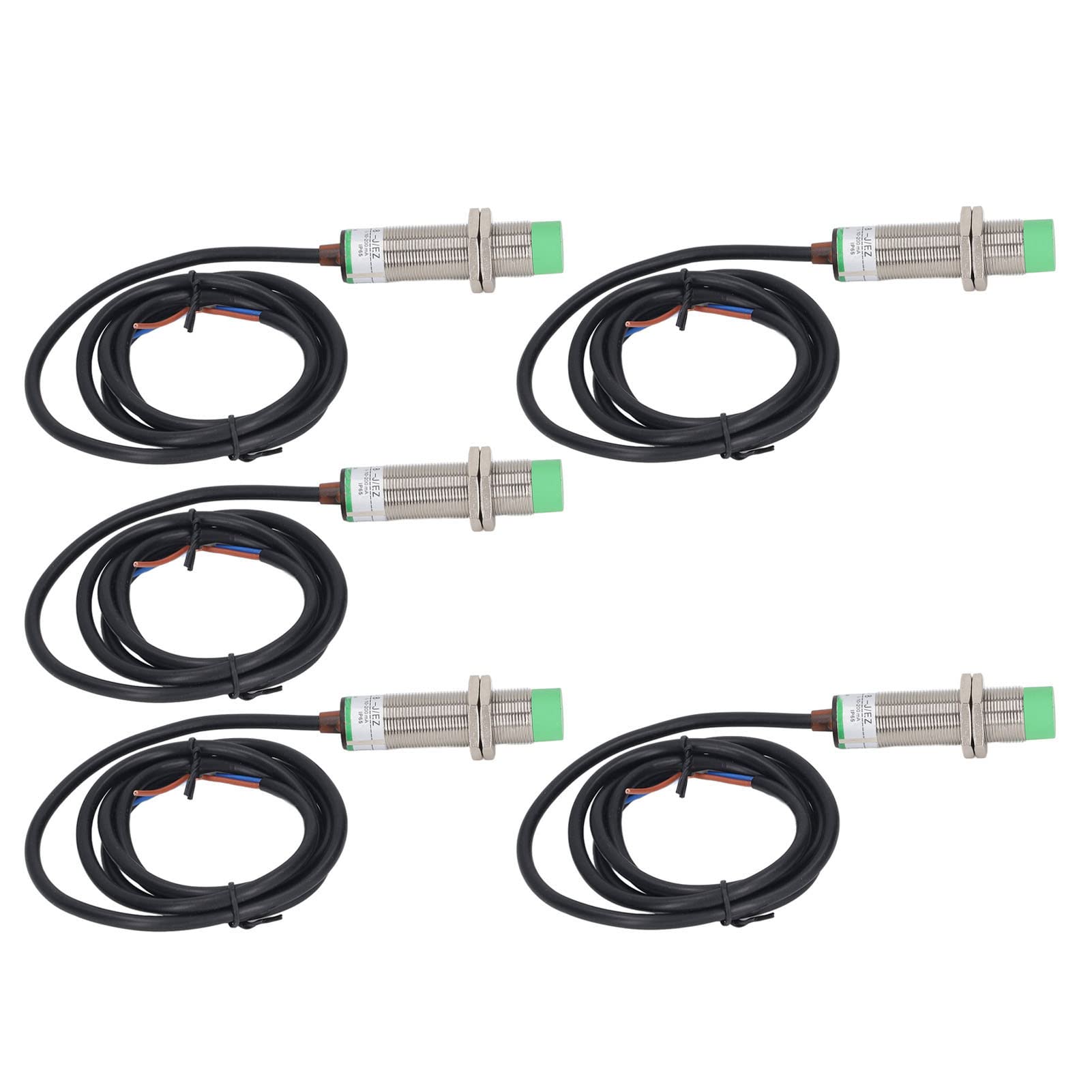 Interruttore di prossimità 5 pezzi - 2 fili normalmente aperti M18 x 1 Sensore filettato CA da 90 a 250 V da 10 a 200 mA 8 mm Distanza di rilevamento Frequenza 68 Hz IP65 Custodia