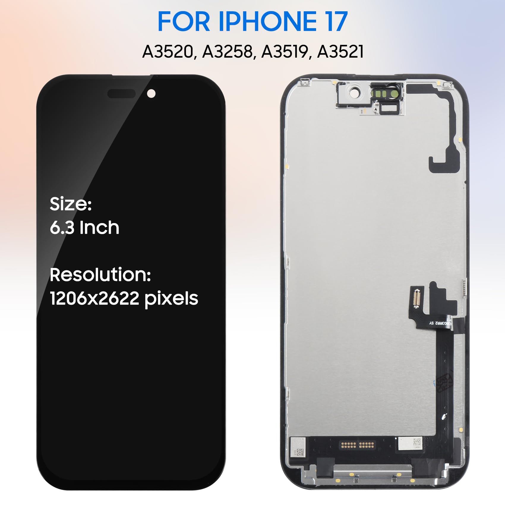 SRJTEK Per iPhone 17 Pro Schermo LCD Sostituzione Nero 6.7 Pollice COF Display Digitizer Telaio Assembly Modelli A3256 A3523 A3522 A3524 3D Touch Face ID True Tone HD+ Kit di Riparazione Completo SRJTEK Per iPhone 17 Pro Schermo LCD Sostituzione Nero 6.7 Pollice COF Display Digitizer Telaio Assembly Modelli A3256 A3523 A3522 A3524 3D Touch Face ID True Tone HD+ Kit di Riparazione Completo