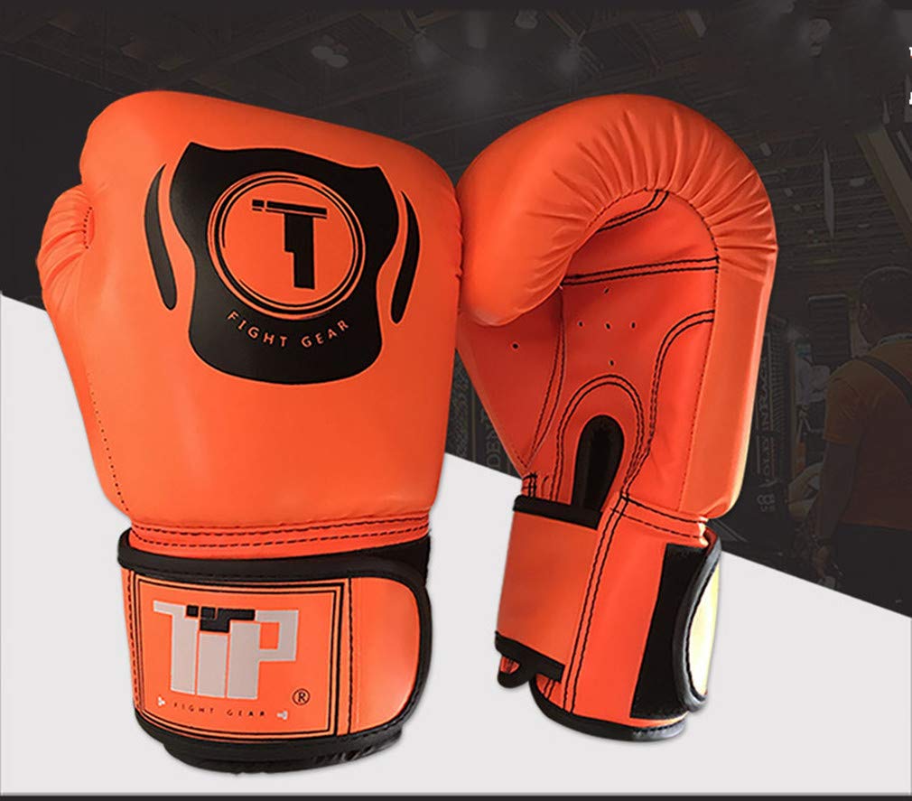Guanti D'allenamento da Boxe, in Pelle Sintetica per Uomini E Donne per Sparring, Kickboxing, Lottare, Punch Bags, Double Ball velocità End (10 Once),d'oro,10oz