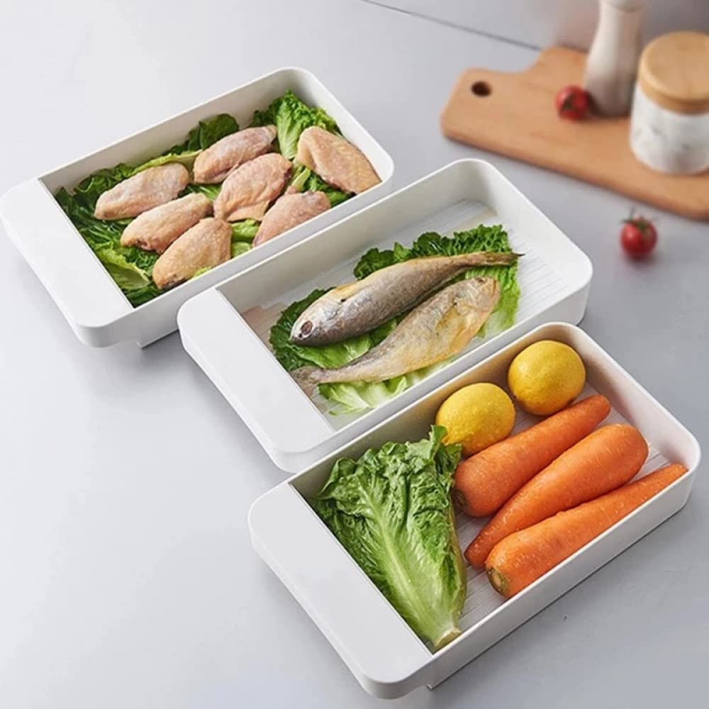 Bandeja de plástico para huevos, Caja de almacenamiento huevos plástico tipo cajón apilable tres capas for refrigerador varios tamaños