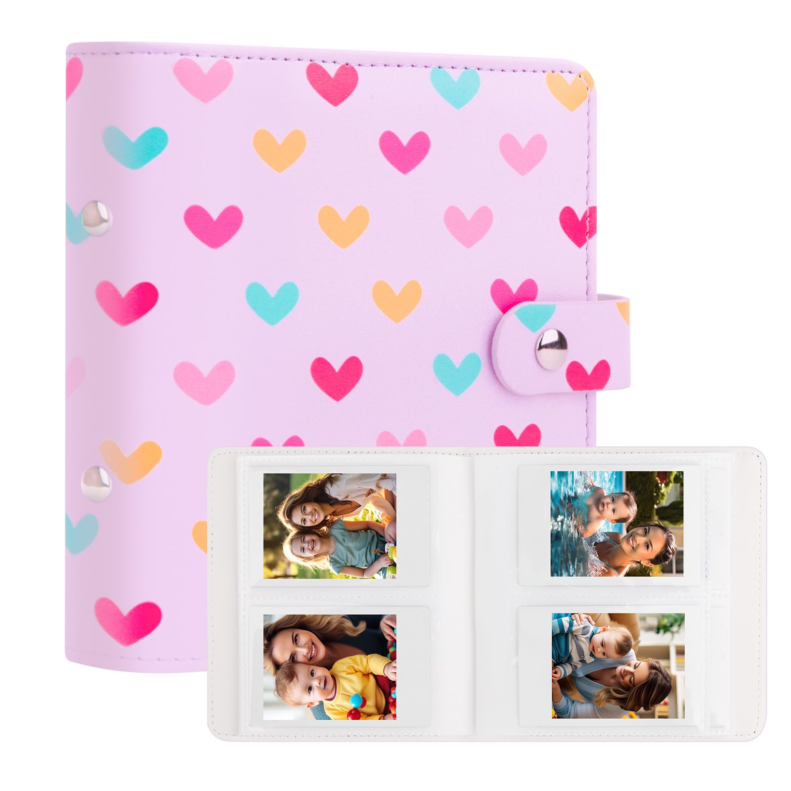 112 Tasche Mini Album Fotografico 2 x 3 Portatile Portafotografie Kpop Compatibile con Fujifilm Instax Mini Fotocamere/Polaroid Snap Touch/SocialMatic Fotocamere Istantanee (1Pack, Viola)