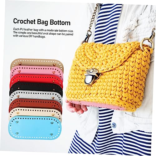 DIYEAH Bag Bases for Crochet Pu Leather Bag Bottom Hand-Woven Oval Bottom Bag Bases 24pcs Purse Bottom Shaper Pad for Bag Making - Image 3