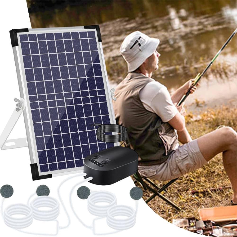 10W Solar Teichbelüfter Solar Teich Luftpumpe für Outdoor Fischteiche mit 4400mAh Akku, 3 Modi für Teich Sauerstoffgenator für Hinterhof Koi Aquakultur