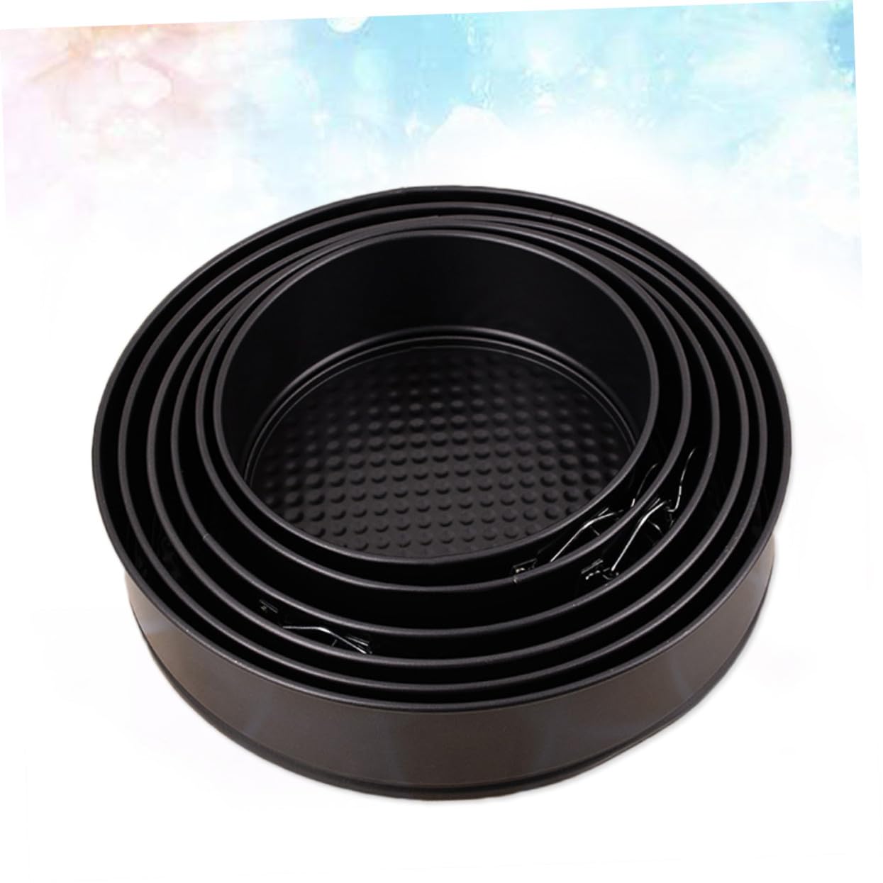 6 Pièces Lot de Moules Pâtisserie Ronds avec Charnière Active Antiadhésifs Acier Plateau à Fond Alvéolé pour Gâteaux Non Collants Adaptés Aux Anniversaires Mariages et