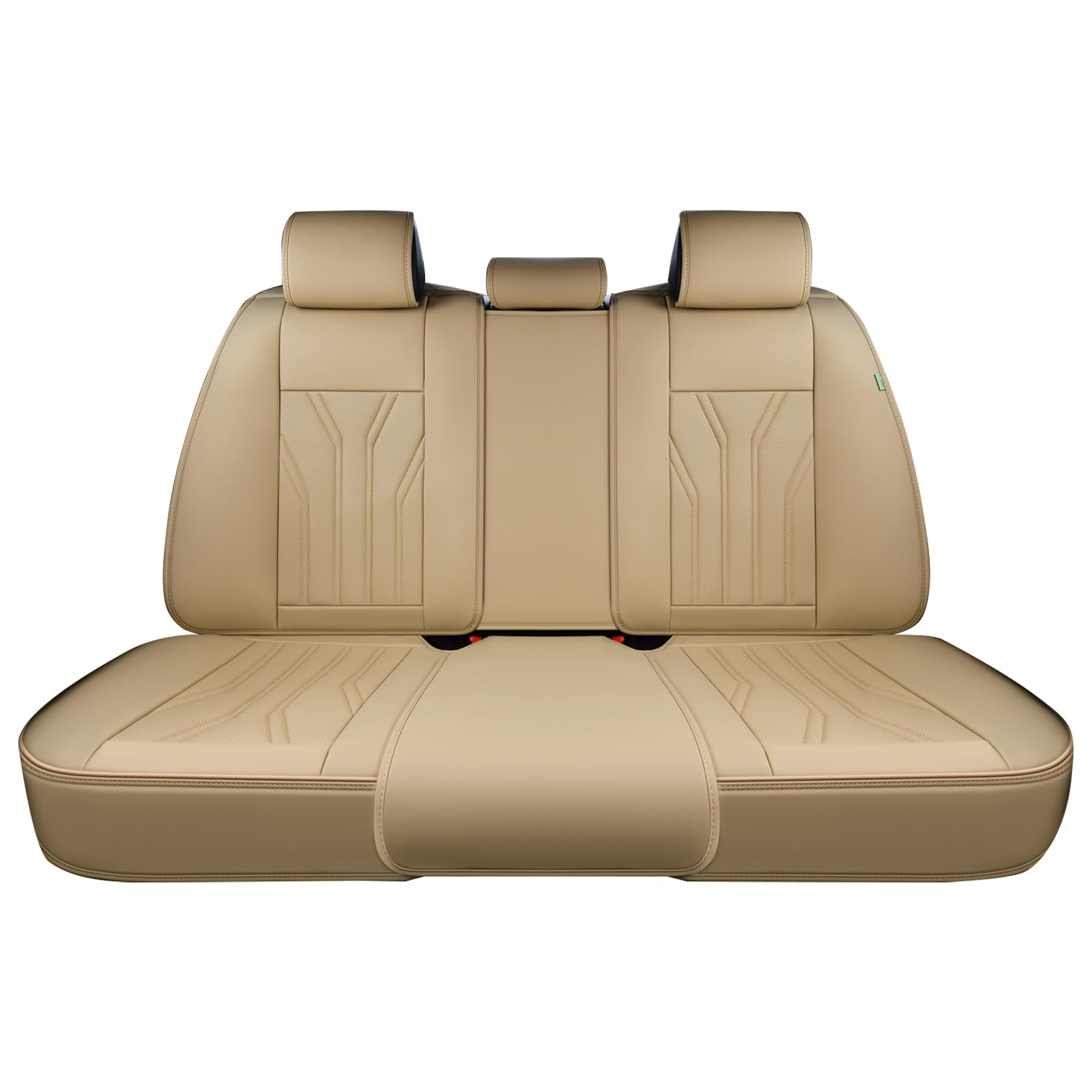FLORICH Rear Seat Covers Leather Car Seat Covers Waterproof Back Seat Cover Automotive Seat Covers Universal Seat Cushion Protector for Most Cars Trucks SUV-Beige