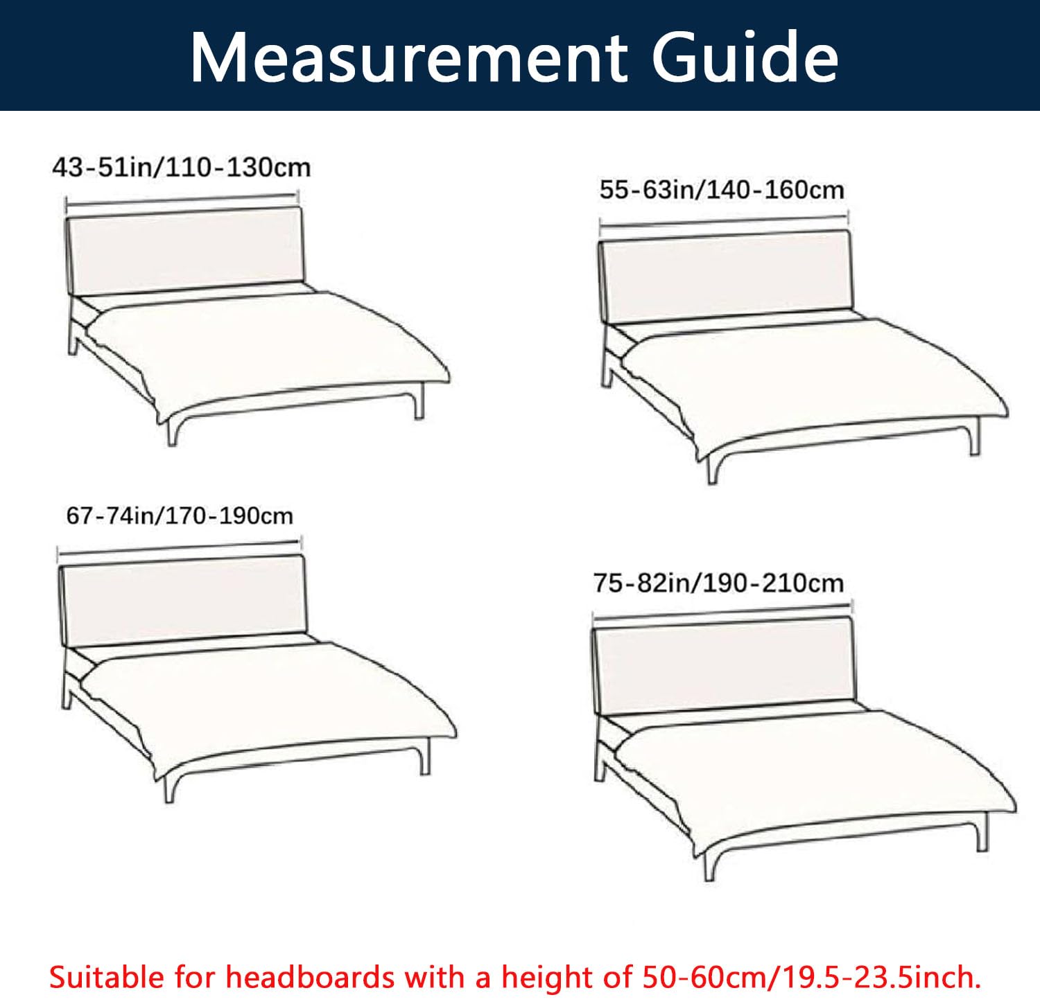 YOPOIY Housse De Tête De Lit Extensible en Jacquard, Housse De Tête De Lit Douce pour Protection Anti-poussière Queen pour Décoration De Chambre (Beige,140-160cm)
