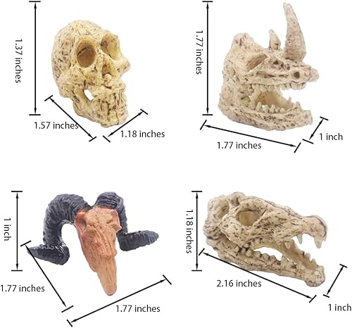 Miniatura 2 de Decoración espeluznante para acuario, decoración de acuario, decoración de esqueleto, adorno de calavera genial para Halloween, tamaño pequeño, 4