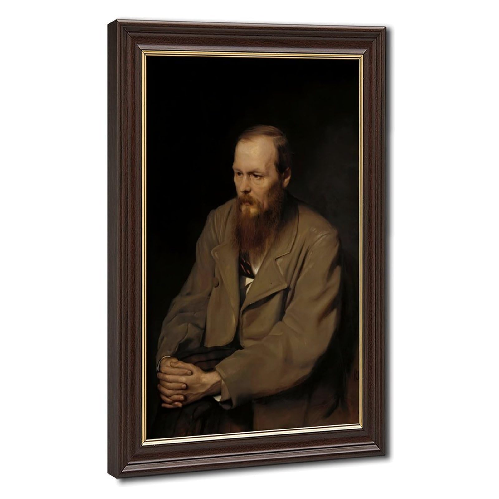 WCYB Fyodor Dostoevsky Portrait Posters Prints Canvas Deco Paintings Wall Art Hangable Frame 8" L X 12" W
