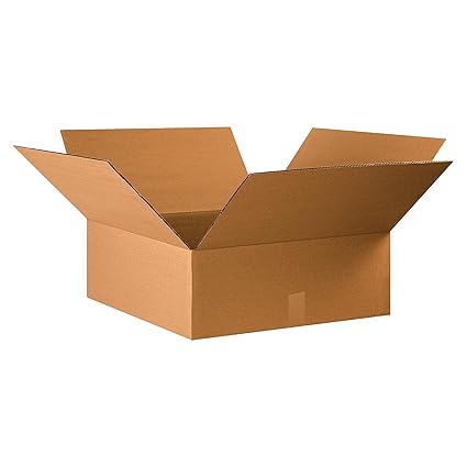 PARTNERS BRAND 22x22x8 Flat Corrugated Boxes, Flat, 22L x 22W x 8H, Pack of 15 | Shipping, Packaging, Moving, Storage Box for Home or Business, Strong Wholesale Bulk Boxes