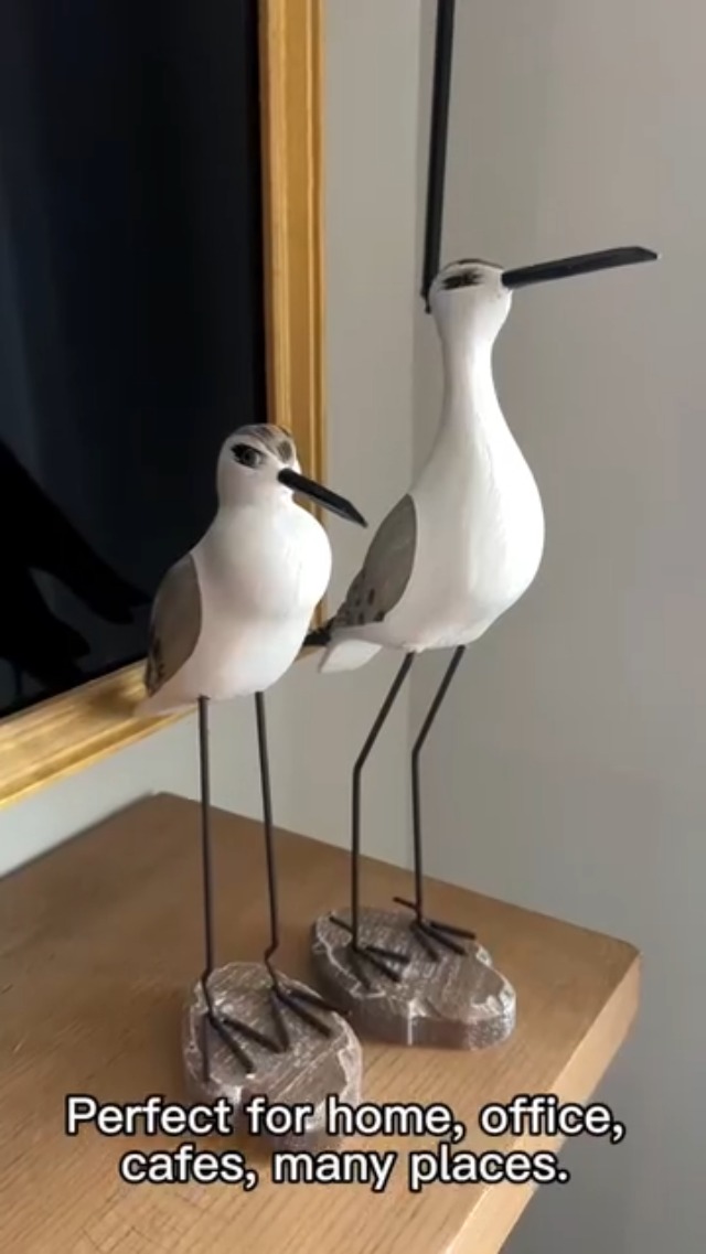 Figurita de Gaviota de Madera Decorativa Verde 2 Piezas miniatura 7