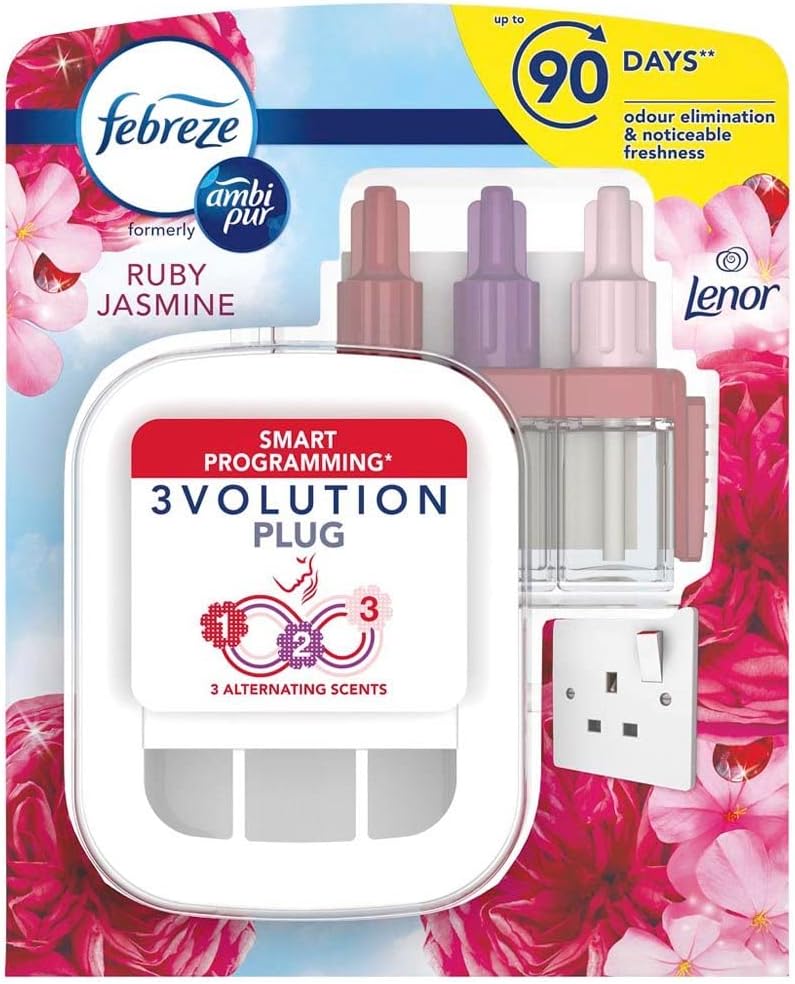 Febreze Ambi Pur 3Volution, Smart Programming, Air Freshener Plug in Starter Kit, 20 ml, Ruby
