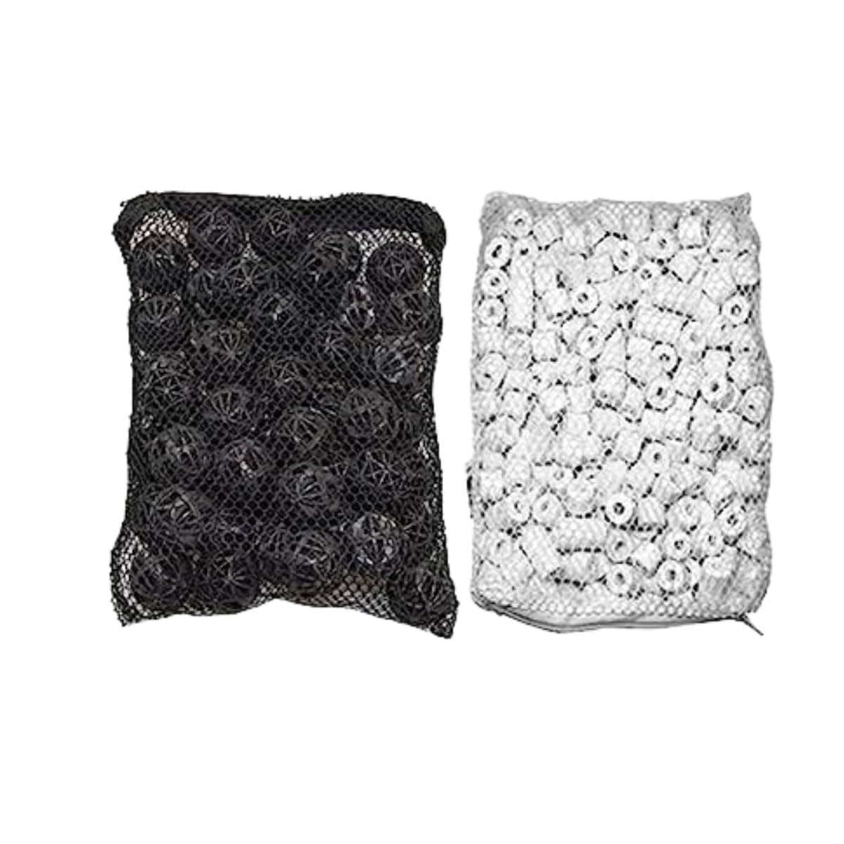 BLUTAILS - Ceramic Rings 500 g + Bio Balls 26mm Set of 50 Pieces + Free Media Bags for Aquarium Canister Filter.