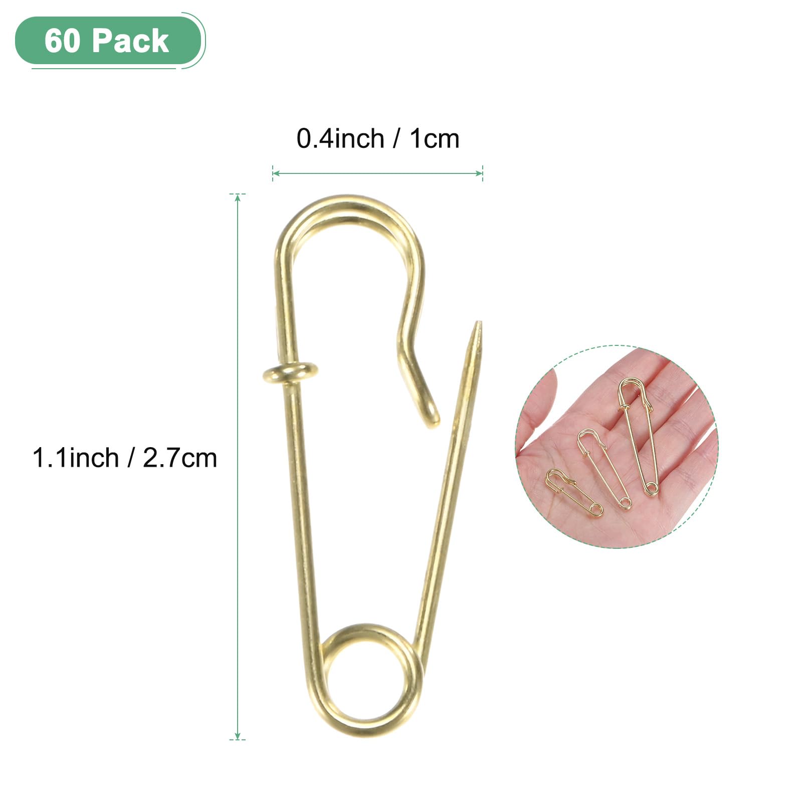 M METERXITY 60-Pack Large Safety Pins - Image 3
