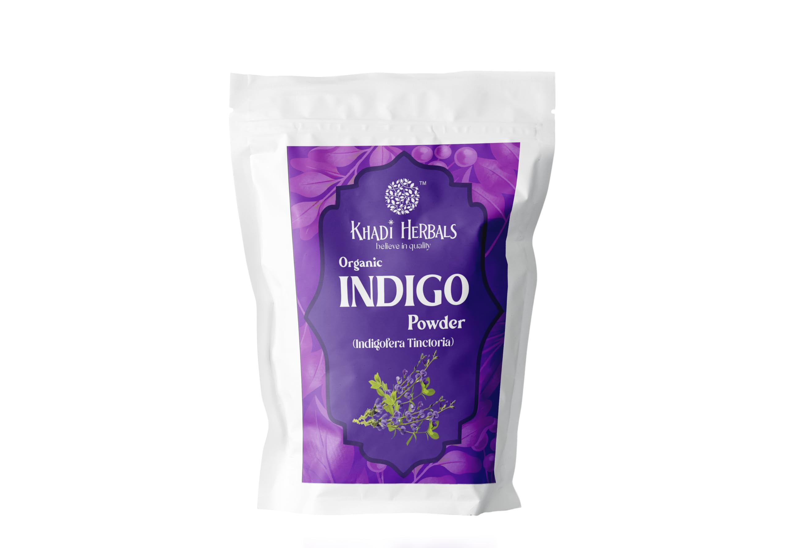 Khadi Herbals – Indigo Whole leaf Powder I Hygienically processed I GMO and Chemical Free I 100% pure and Organic I 100gm