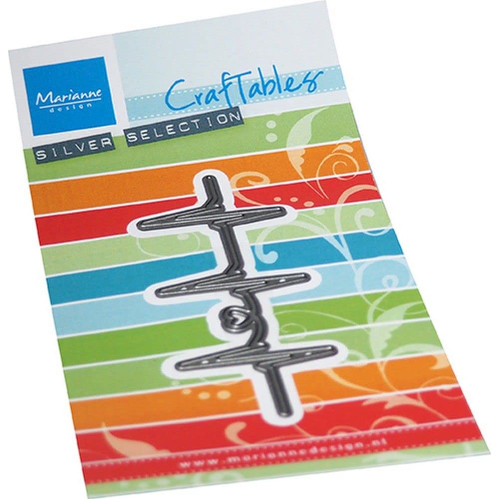 Marianne Design Silver Or White Craftables, Heart Beat, For Paper Craft Projects, 9X3.3cm