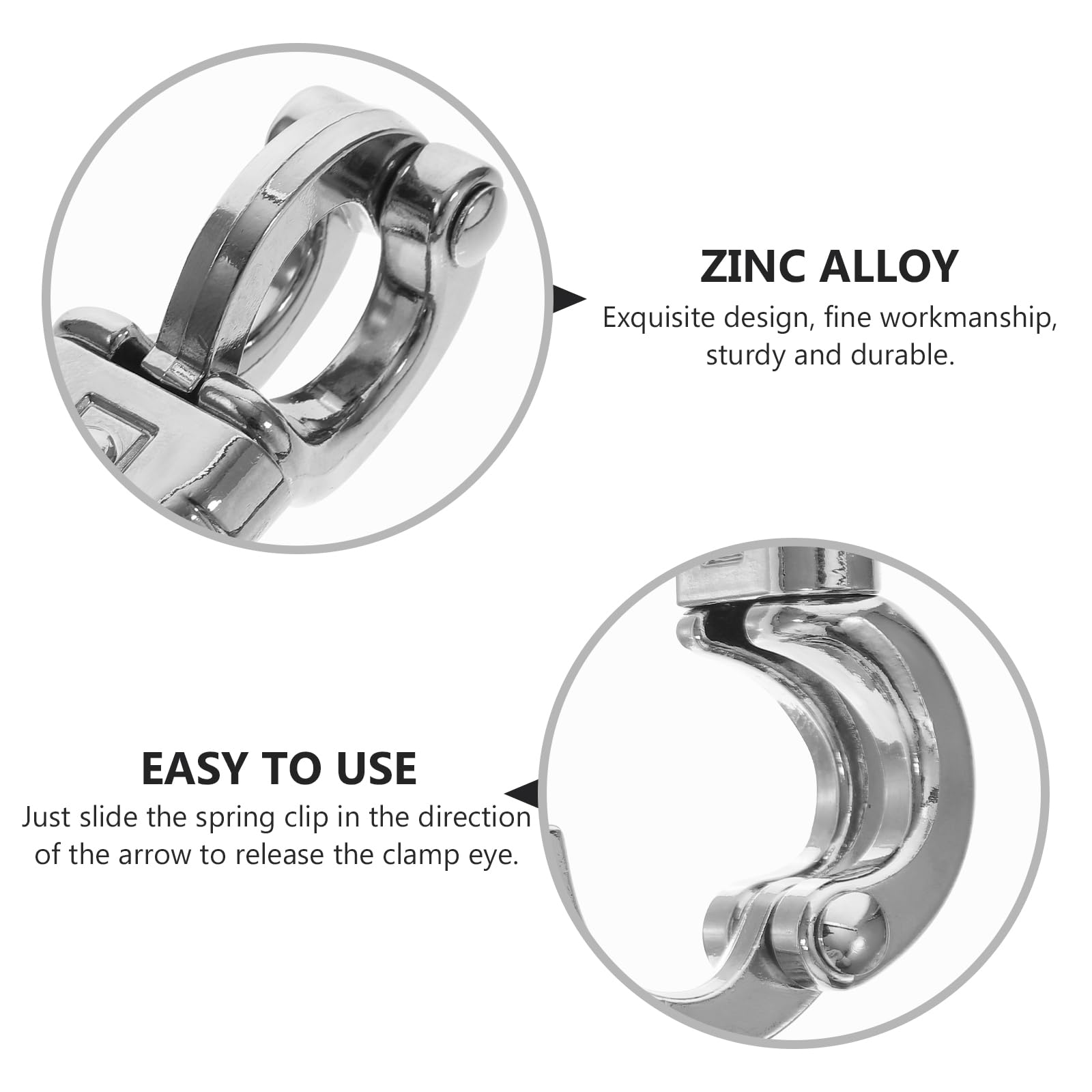 ULTECHNOVO Quick Release Horse Snap Hook with Fixed-Eye Panic Snap for Outdoor Riding and Training Paracord Buckle Durable Zinc Alloy Clip - Image 3