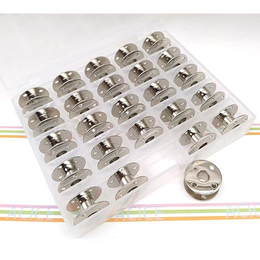 LHTACICE 25pcs in Bobbin Case Singer Class 66 Apollo (Steel) Sewing Machine Bobbins #172222
