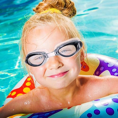 Miniatura 7 de Peicees 4 Pack Swim Goggles for Kids 6-14 with Earplugs and Case Clear Anti-Fog