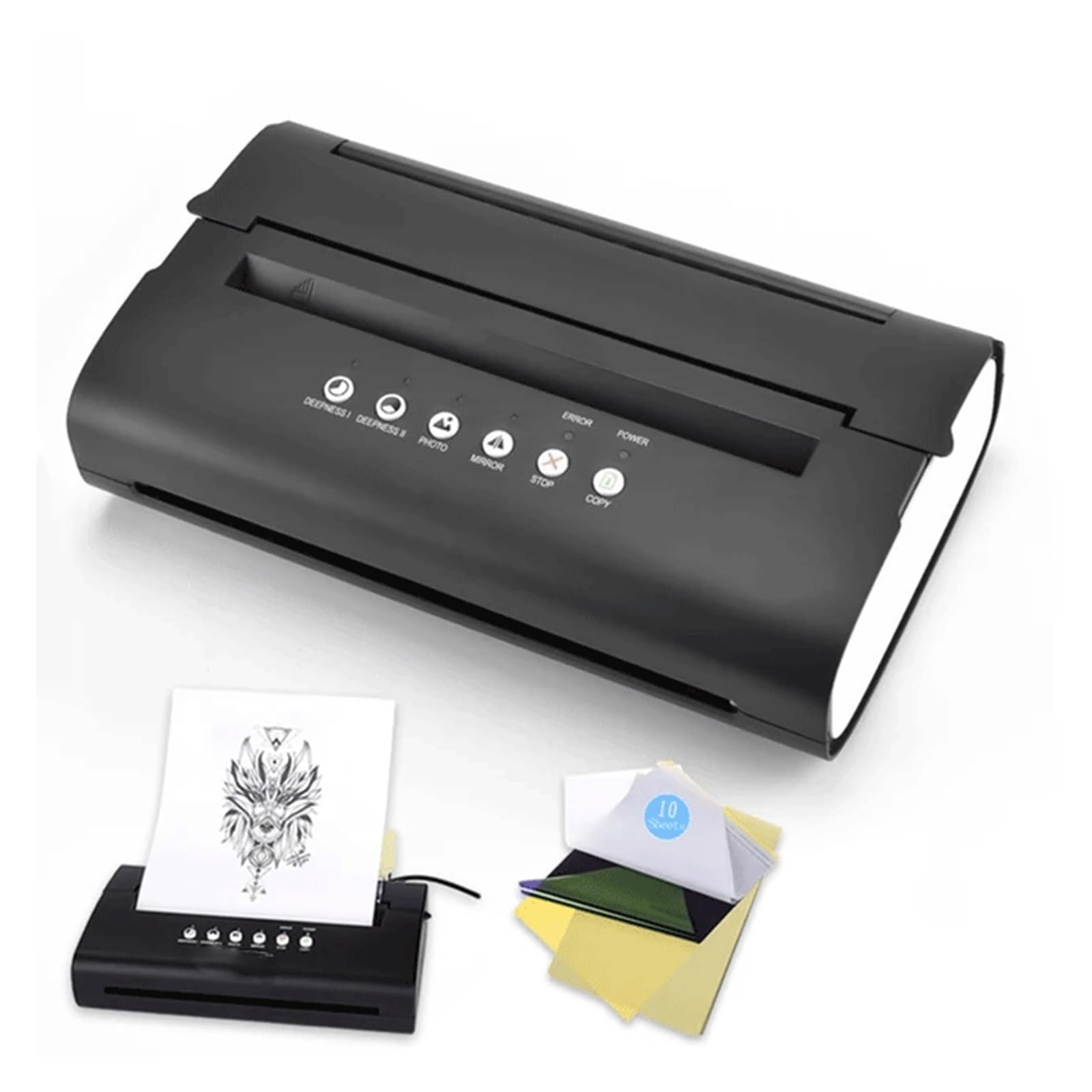 FBJAMZ Tattoo Printer Transfer Machine,Thermal Stencil Maker Line Photo Drawing Printing,Copier Supply With Pape