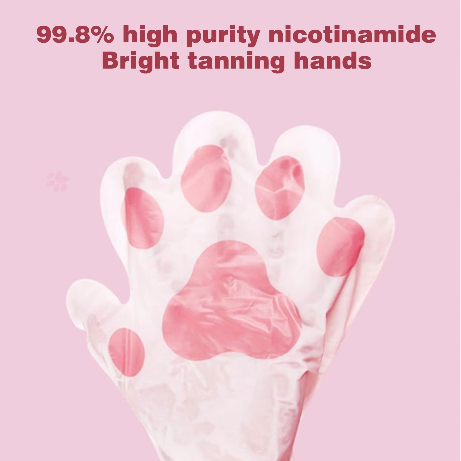 5PCS Gants Hydratants Pour Les Mains, Masque De Soin Des Mains, Gants Nourrissants, Gants Hydratants Pour La Nuit Pour Les Mains Sèches Et Gercées, Niacinamide Masque pour les mains de chat Rose