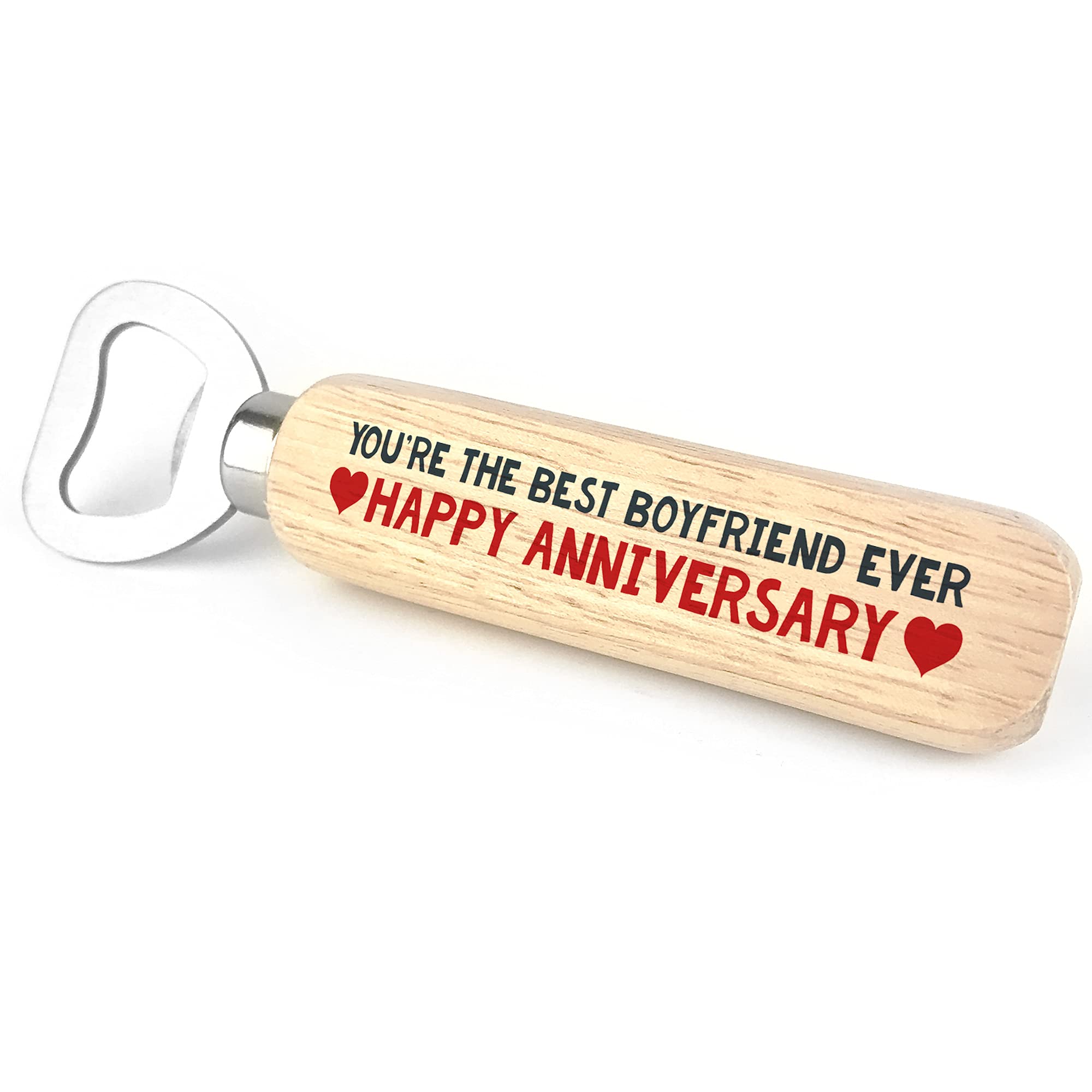 Anniversary for Boyfriend Wooden Bottle Opener Novelty Gift for Him