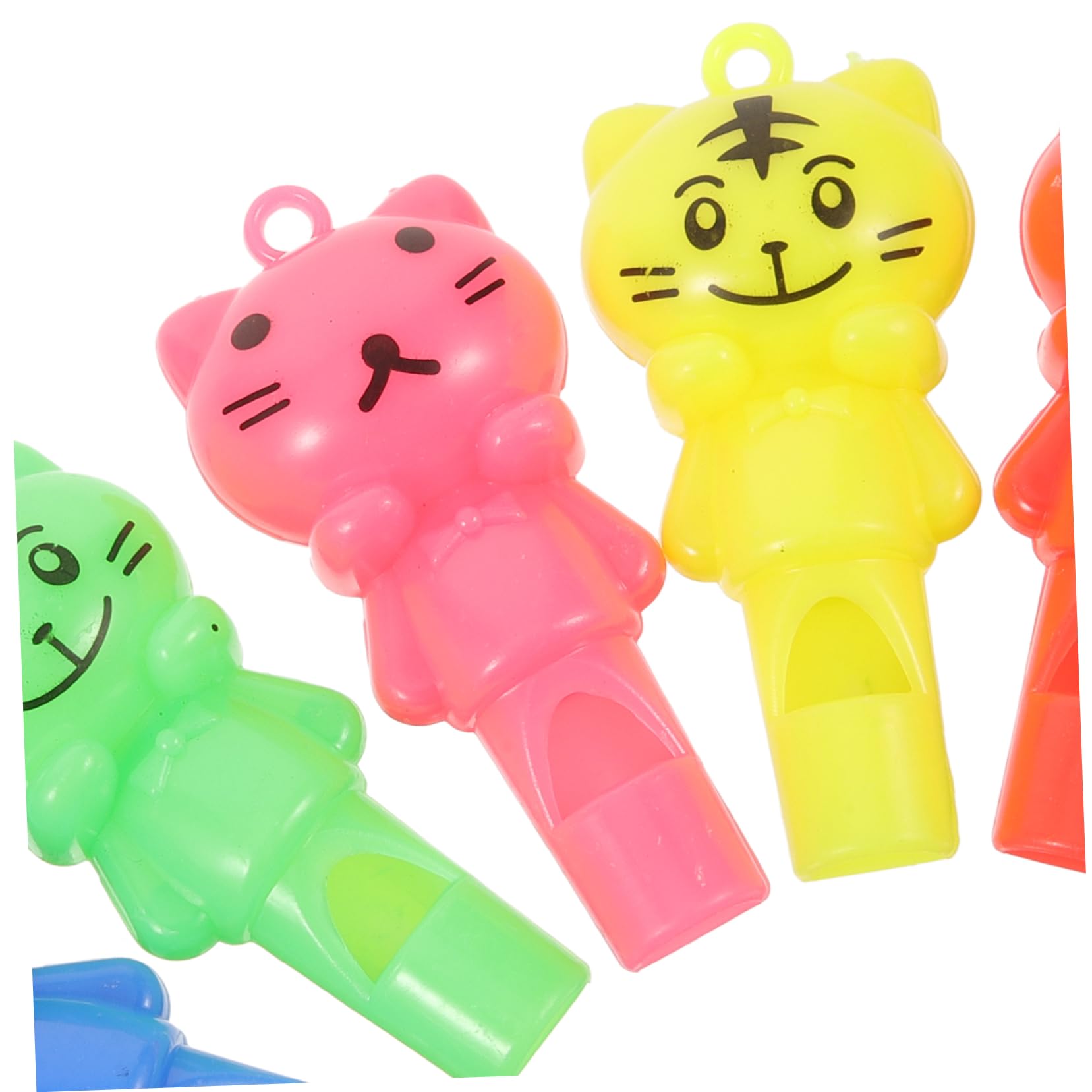 Totority Train Whistle Lanyard 10pcs Assorted Plastic Whistles for Boys and Girls for Racing Training Events Random
