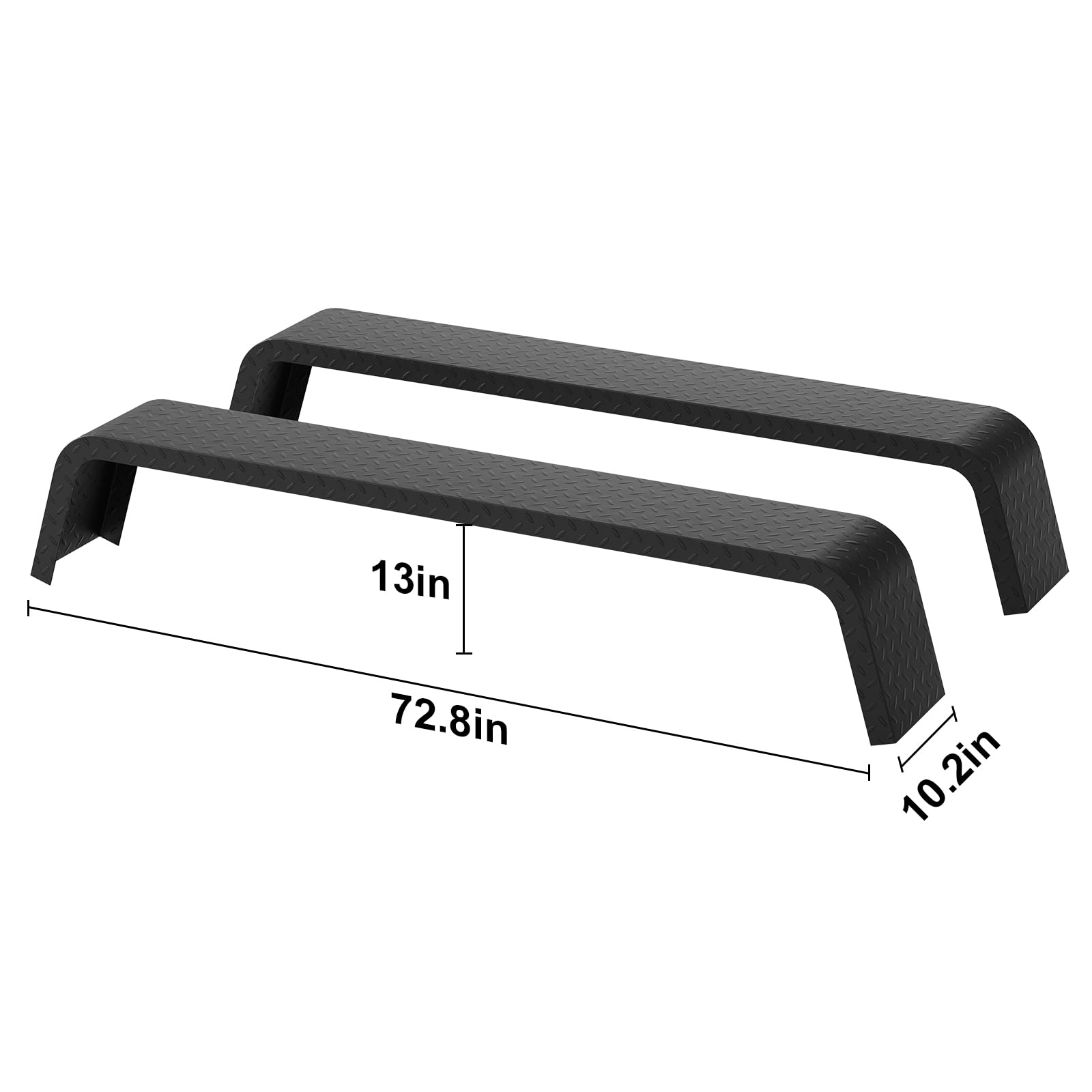 2 Pack Tandem Axle Trailer Fenders,Heavy Duty Steel Diamond Plate Double Axle Trailer Fenders Fit 13