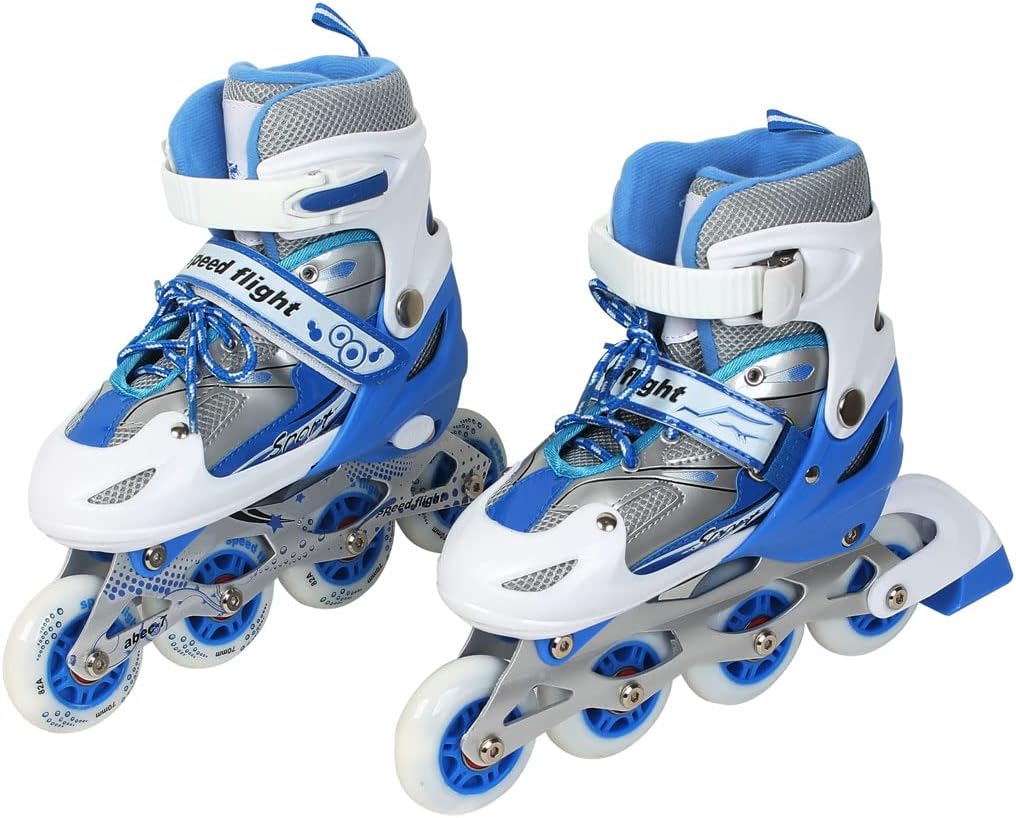 Pair Inline Speed Skates Red Flashing Light Wheels Skating Shoes US 3 (id: a15 997 bb8 0f8 7d0