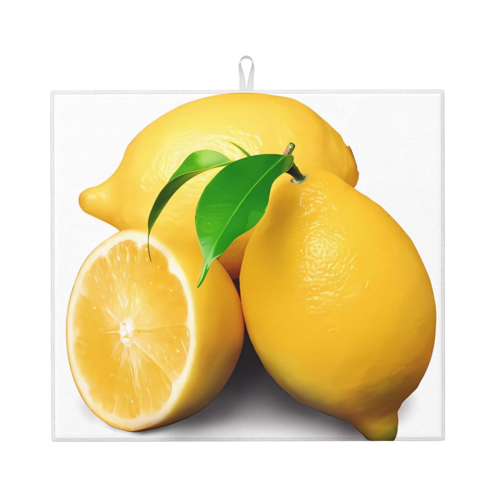 Yyhwhjde Black Lemon Prints Kitchen Drying Mat – Absorbent Dish Throw For Countertop, Non-Slip Layer With Vibrant Prints, Ideal For Housewarming