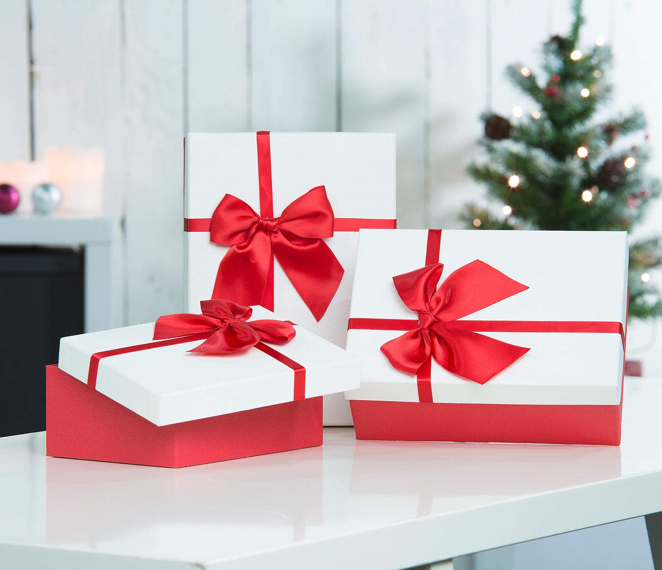 Qiilu Boîtes-cadeaux Avec Couvercles Boîte-cadeau Carrée Avec Couvercles Boîte-cadeau En Papier