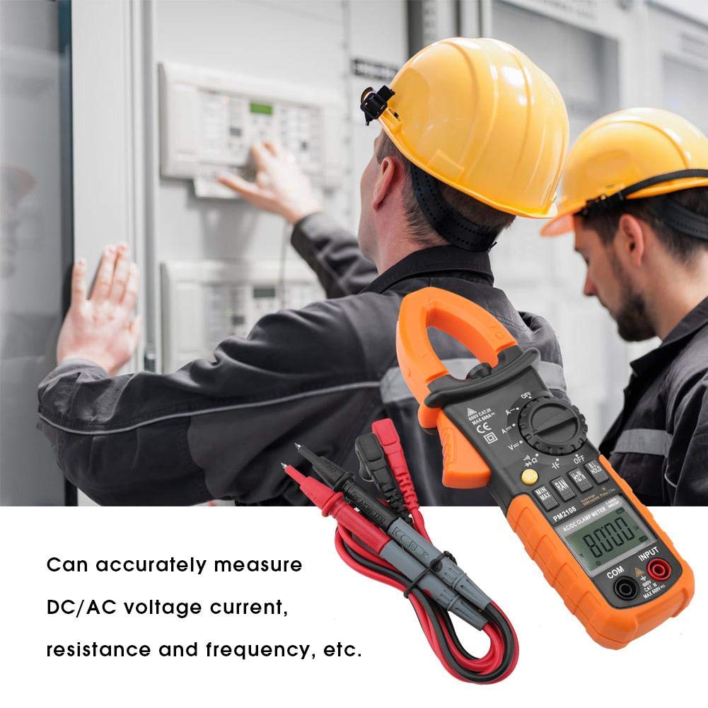 Pinza Multímetro, PEAKMETER PM2108 Multímetro Digital Portátil Digital 6600 Cuenta AC/DC Pinza Medidor Corriente Tensión Resistencia Prueba de Resistencia, Prueba de Continuidad en Circuito,