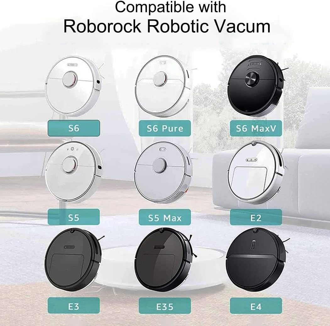 20Pcs Set for Xiaomi Roborock S6 S60 S65 S5 MAX T6 Vacuum Cleaner Accessories, 2 Roller Brush, 4 Filter, 4 Mop, 3 Side Brush, 6 Water Core, 1 Wheel