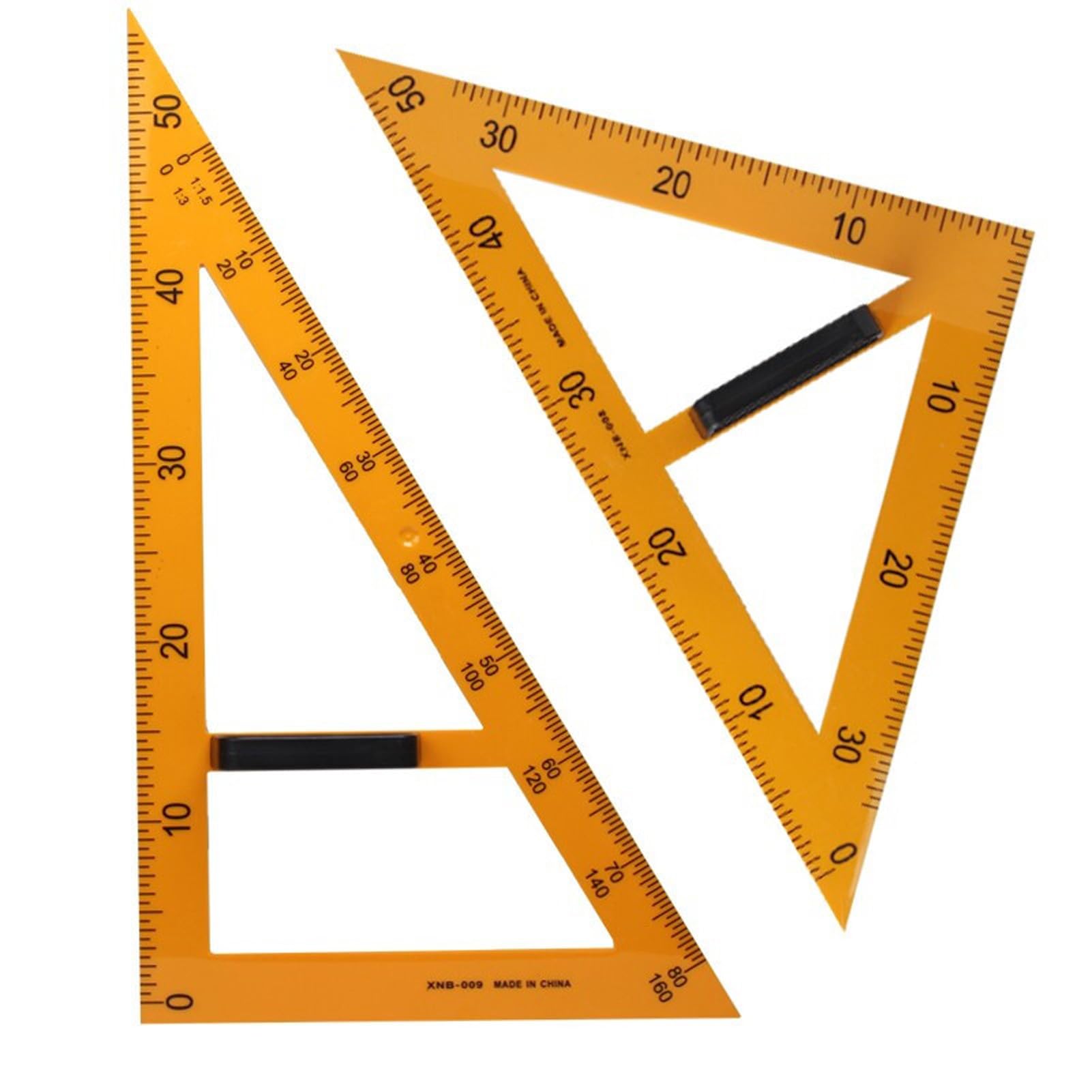 Generic Großer Lehrer-Winkelmesser, Lehrdreiecktafel, 5-teiliges Set, groß 50 cm, magnetisches Dreieckslineal, Winkelmesser, Lineal, Meter, Kompass, Lehrhilfen, A
