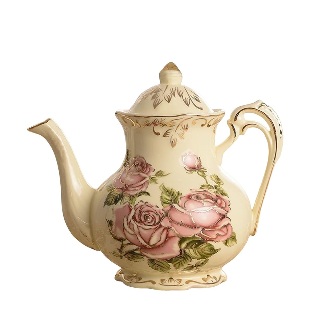 Tetera de porcelana vintage con relieve texturizado y 3,2 L para servir sin interrupciones