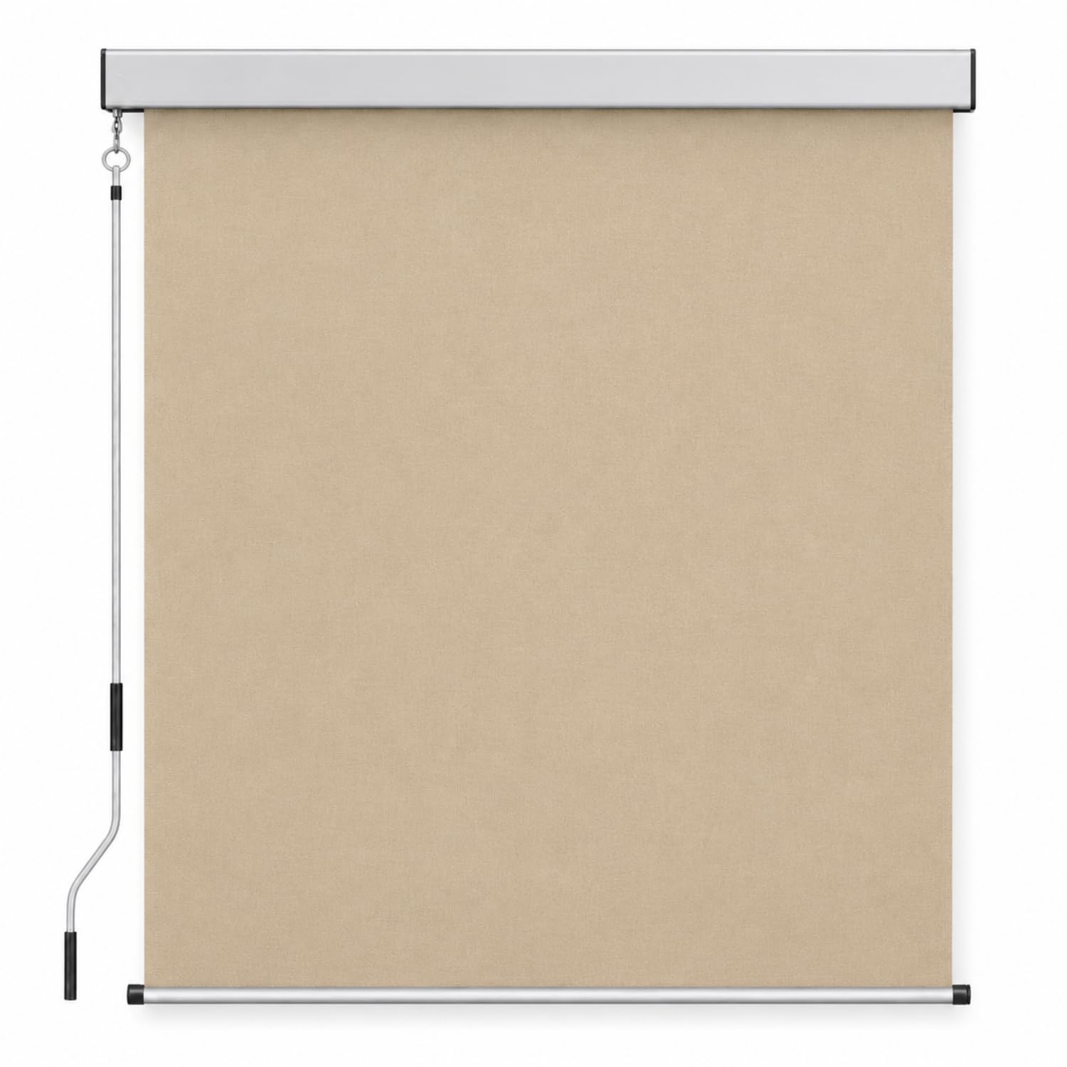 Tenda Verticale Da Sole Frangivista E Parasole Con Cassonetto In Alluminio E Manovella Rimovibile Idrorepellente Per Balcone Terrazza Veranda 180 X 250 Cm Beige