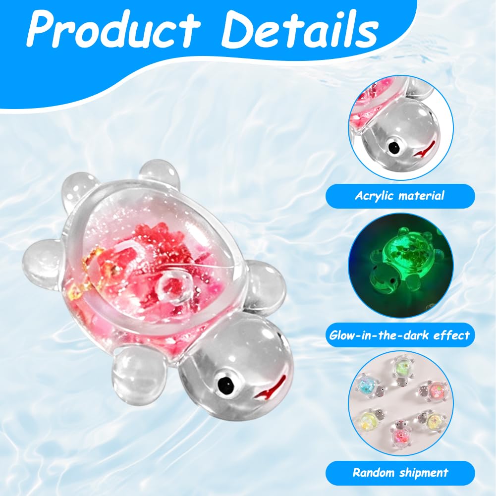 20 sztuk mini świecących żółwi z żywicy – kolorowe miniaturowe świecące żółwie, miniaturowe figurki, "zrób to sam", dekoracja do akwarium, ogrodu, doniczki, biurka i dekoracji domu