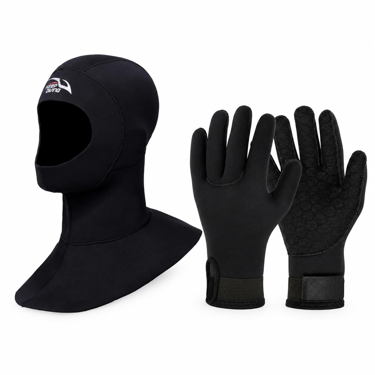 Capuchón de Neopreno para Buceo con Protector de Cuello para Mujer Gorro de Agua para Natación Guantes de Buceo Acolchados