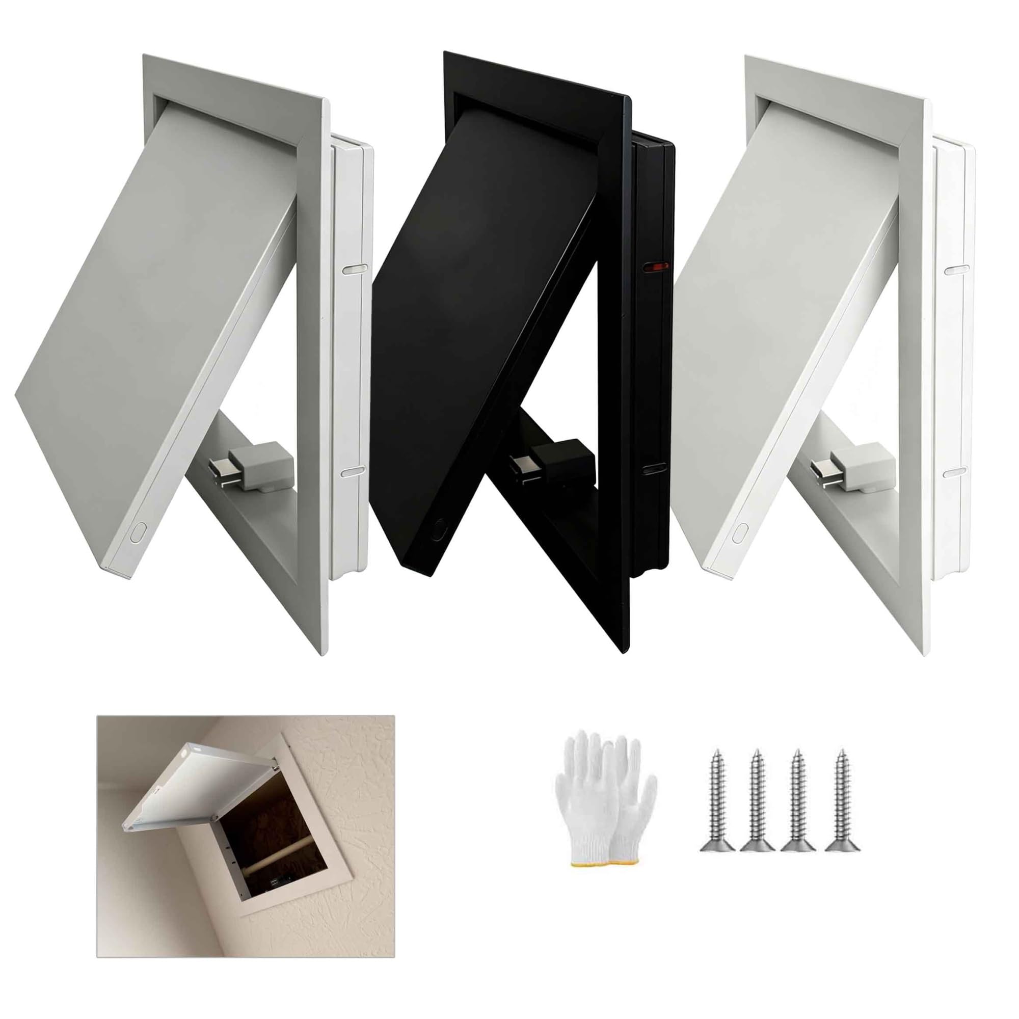 20x20 25x50 30x35 45x80cm Pannello Di Accesso Cartongesso Sportello Ispezione Per Parete E Soffitto, Porta Di Accesso Aluminum Impermeabile(Nero,400x800mm)
