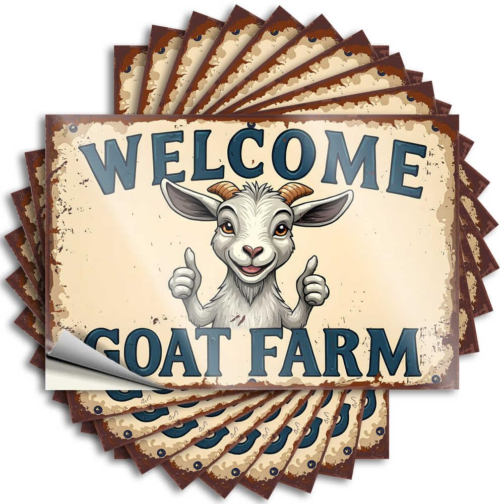 Fzfn Boys Colour Quote Decor Waterproof Vinyl Sticker | Welcome To Our Friendly Goat Farm! Reading Case For Boss Diy Projects(6X9cm)