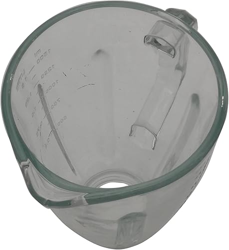 Miniatura 5 de Update - Jarra redonda de vidrio Pyrex de 6 tazas de 48 onzas con hoja cruzada y tapa inferior base, compatible con batidora Hamilton Beach HBB800,