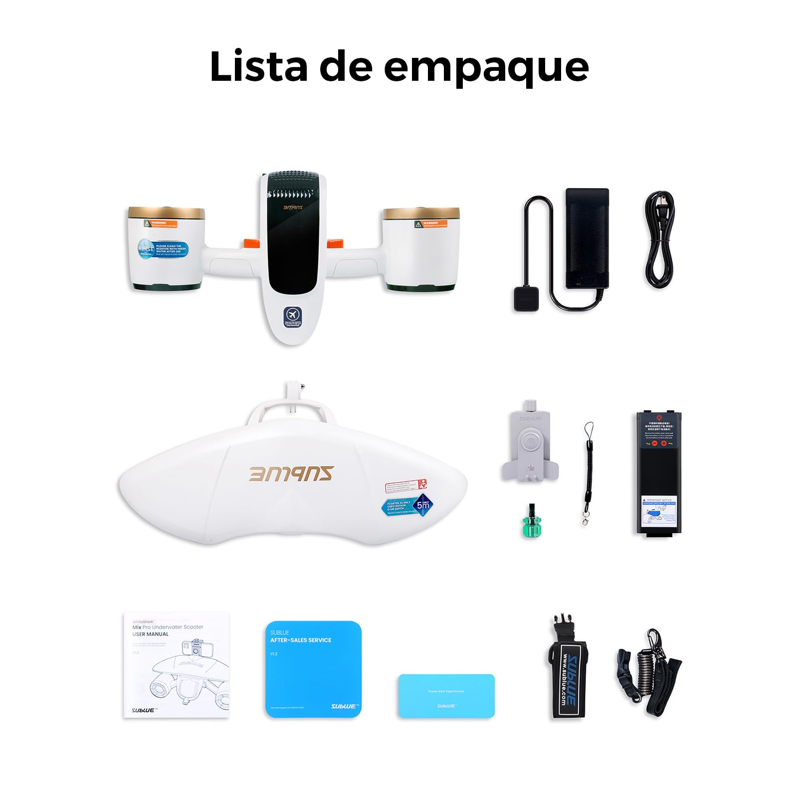 Sublue Mix Pro - Patinete Submarino de Doble Motor, 2 Modos de Velocidad, 40 m de Profundidad con Soporte para cámara y Alarma de batería Baja para Piscina