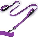 Dog Leash for Large Medium Dogs 6Ft x 1" Reflective Stitching Large Leash with 2 Traffic Padded Handles Dog Lead Rope Pet Leash for Running Walking Training (Purple 1 Pack)